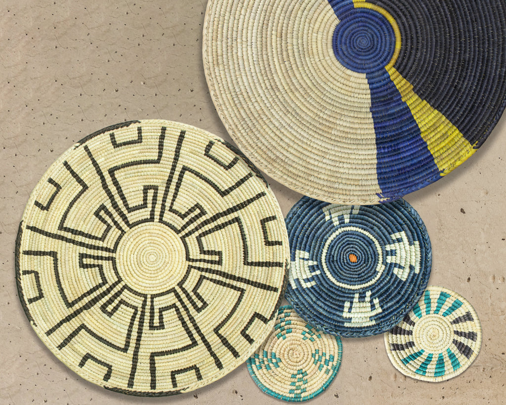 Set of 5 Handwoven wall baskets SET-69-5 N