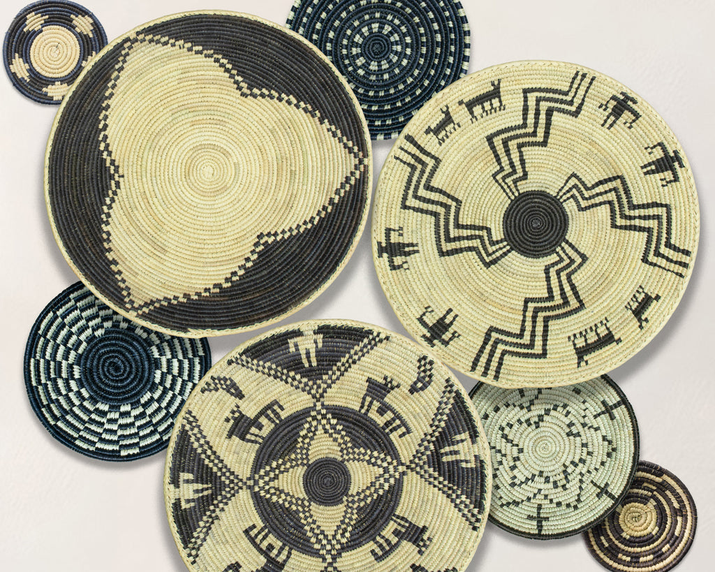 Set of 8 Handwoven wall baskets SET-366-8 N