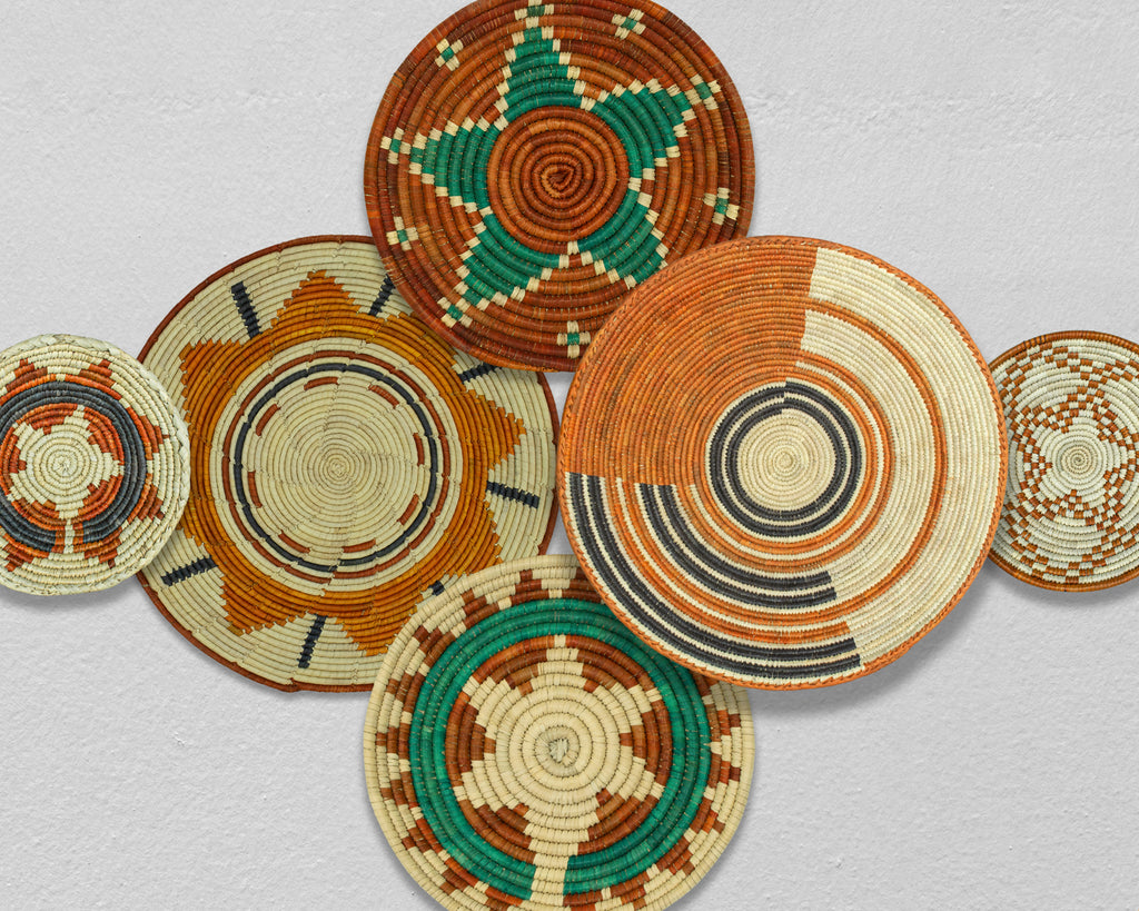 Set of 6 Handwoven wall baskets SET-277-6 N