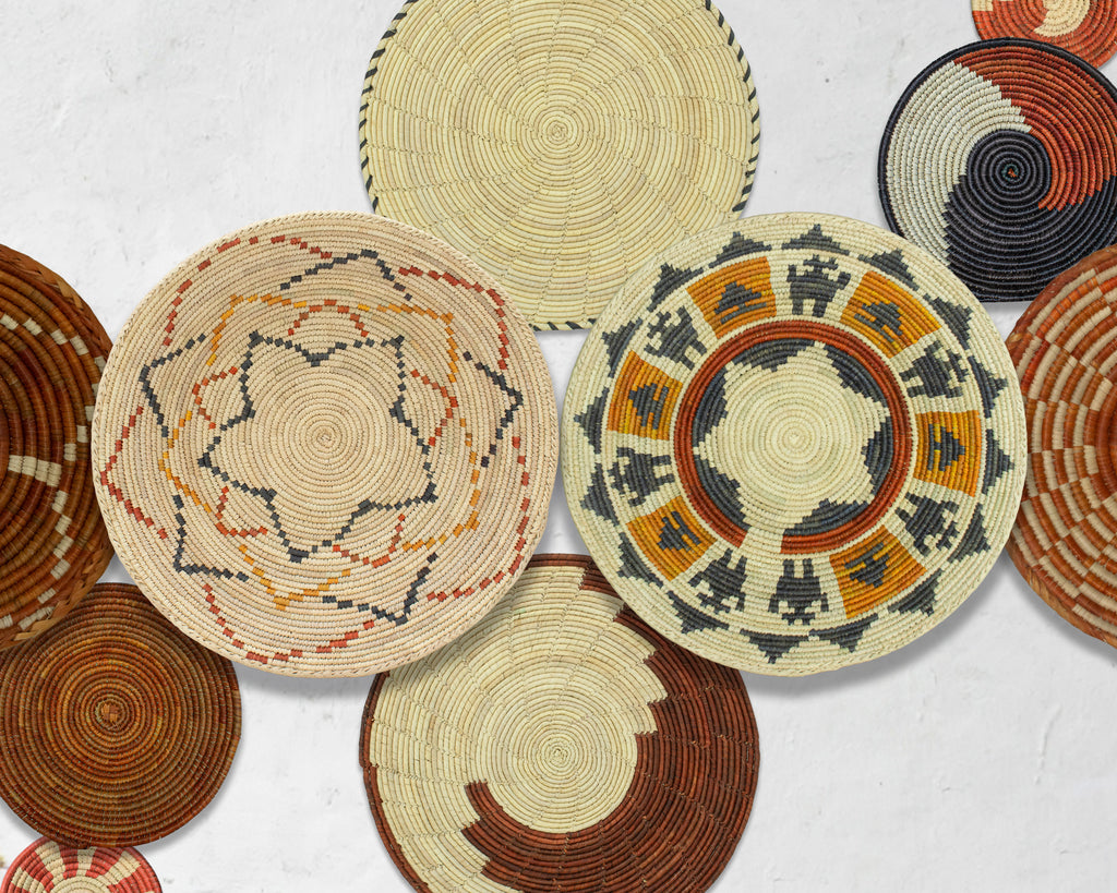 Set of 10 Handwoven wall baskets SET-407-10 N