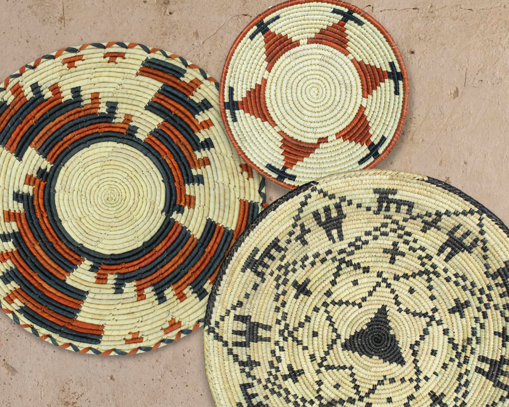 Set of 3 Handwoven wall baskets SET-212-3 N