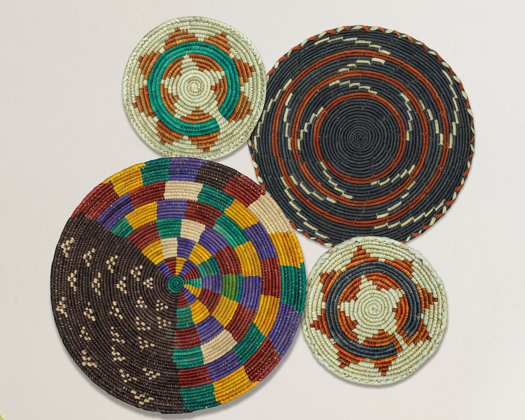 Set of 4 Handwoven wall baskets SET-238-4 N