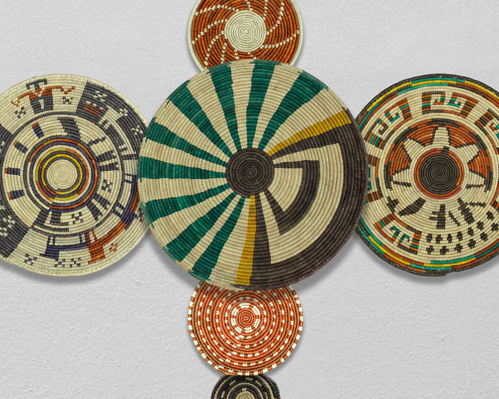 Set of 6 Handwoven wall baskets SET-297-6 N