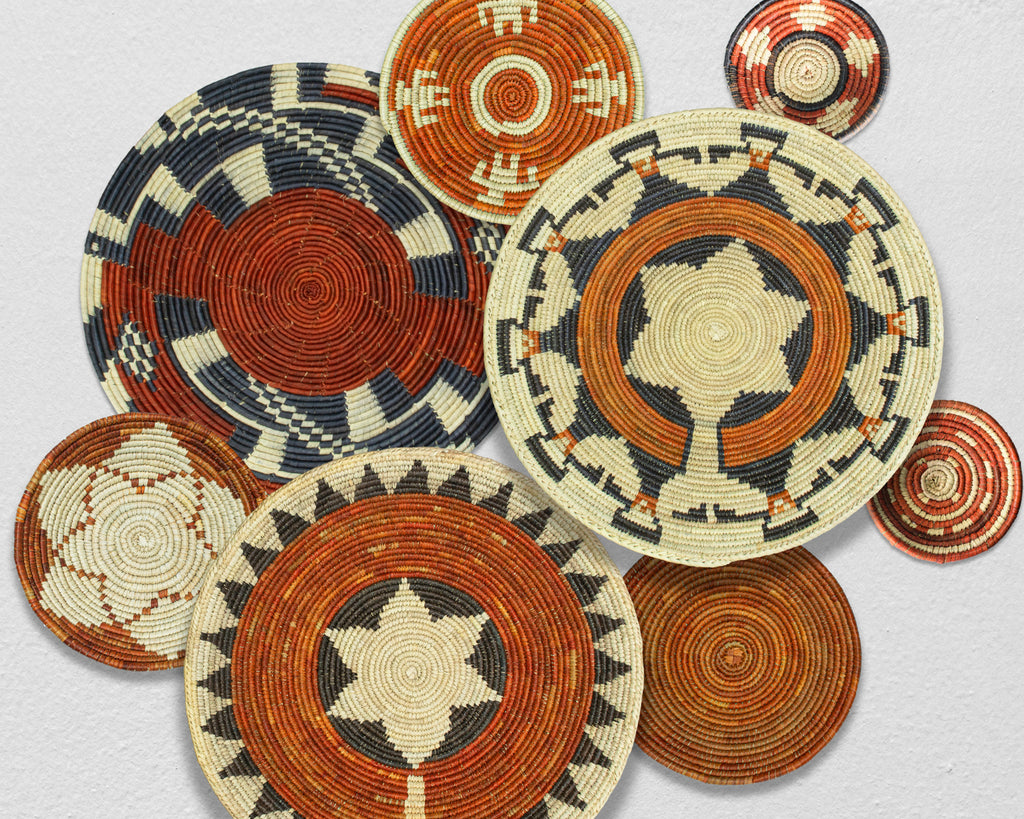 Set of 8 Handwoven wall baskets SET-362-8 N