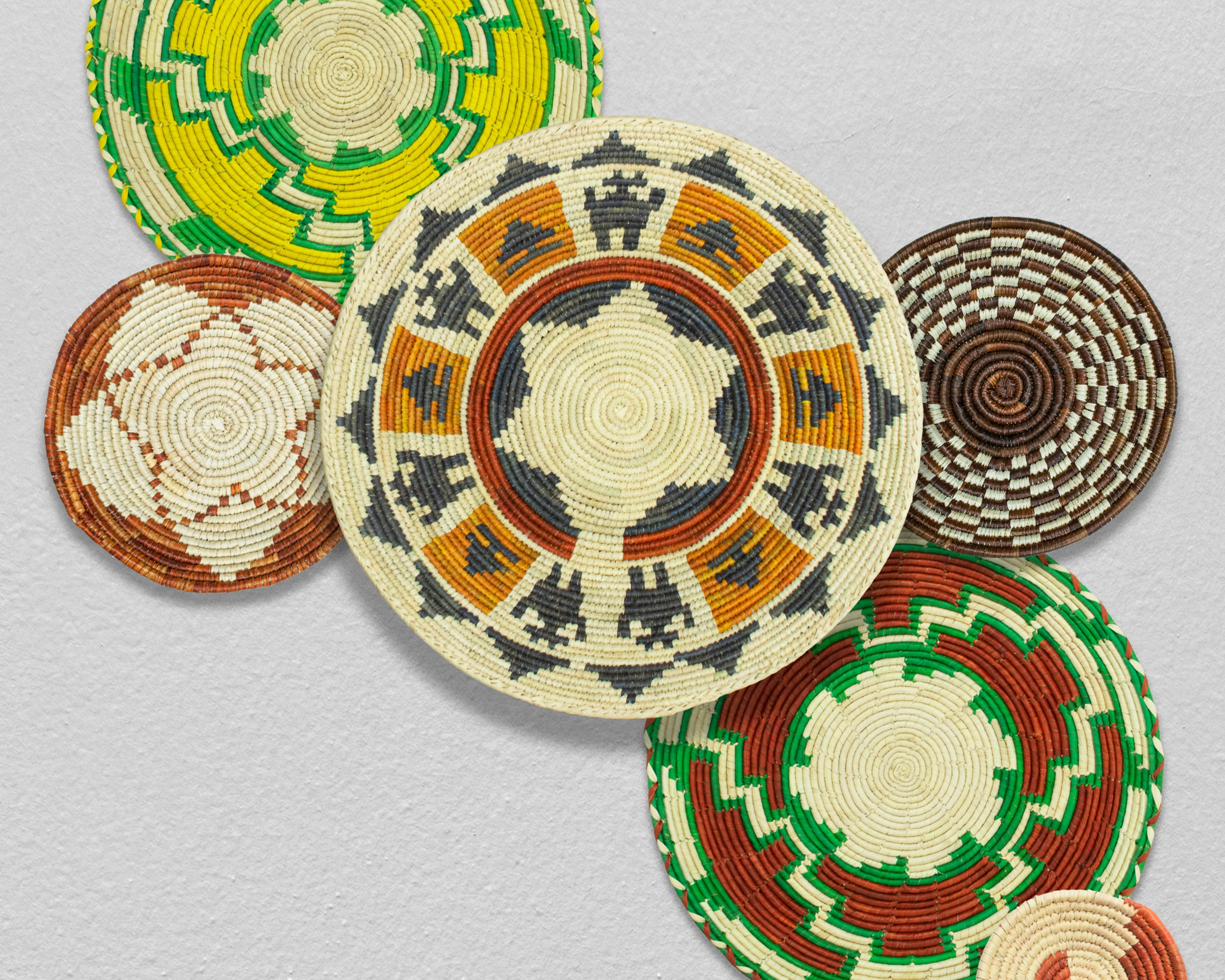 Set of 6 Handwoven wall baskets SET-372-6 N