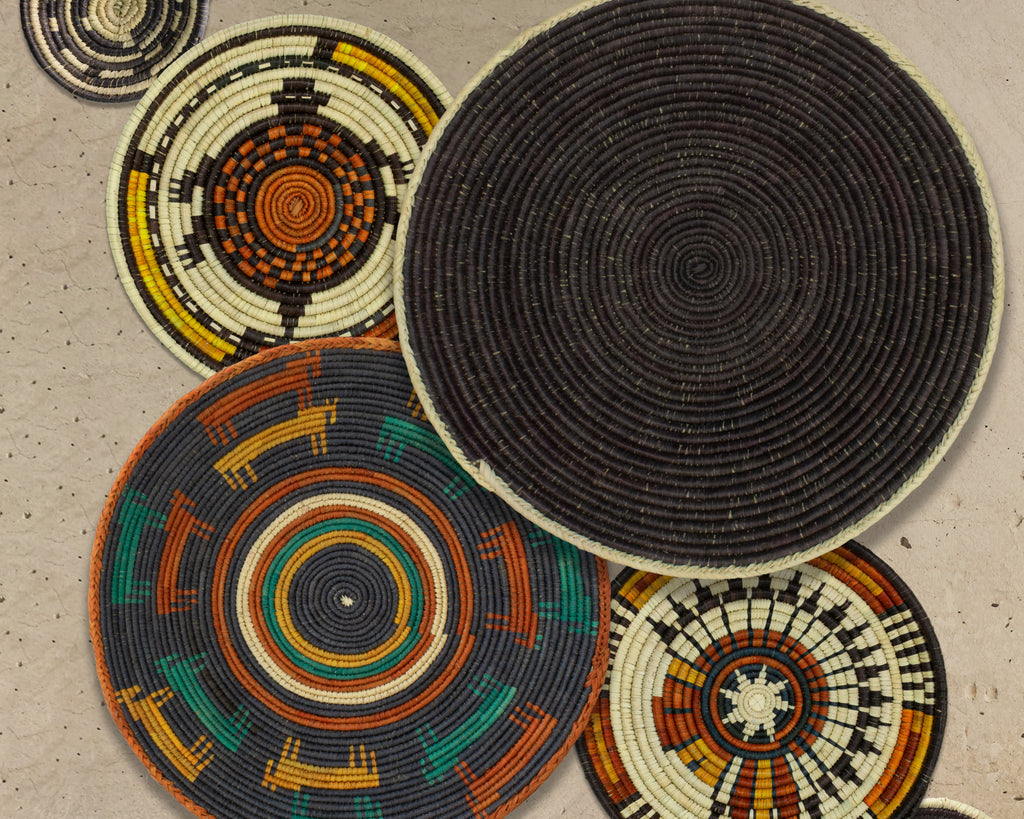 Set of 6 Handwoven wall baskets SET-299-6 N