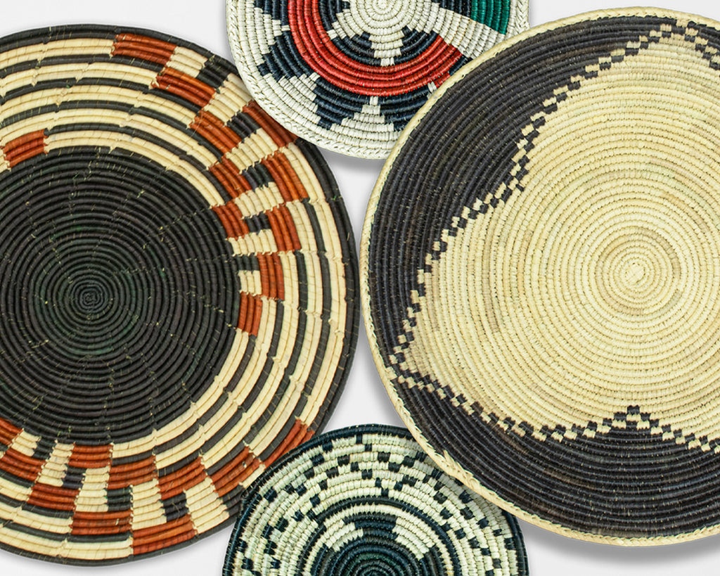 Set of 4 Handwoven wall baskets SET-232-4 N