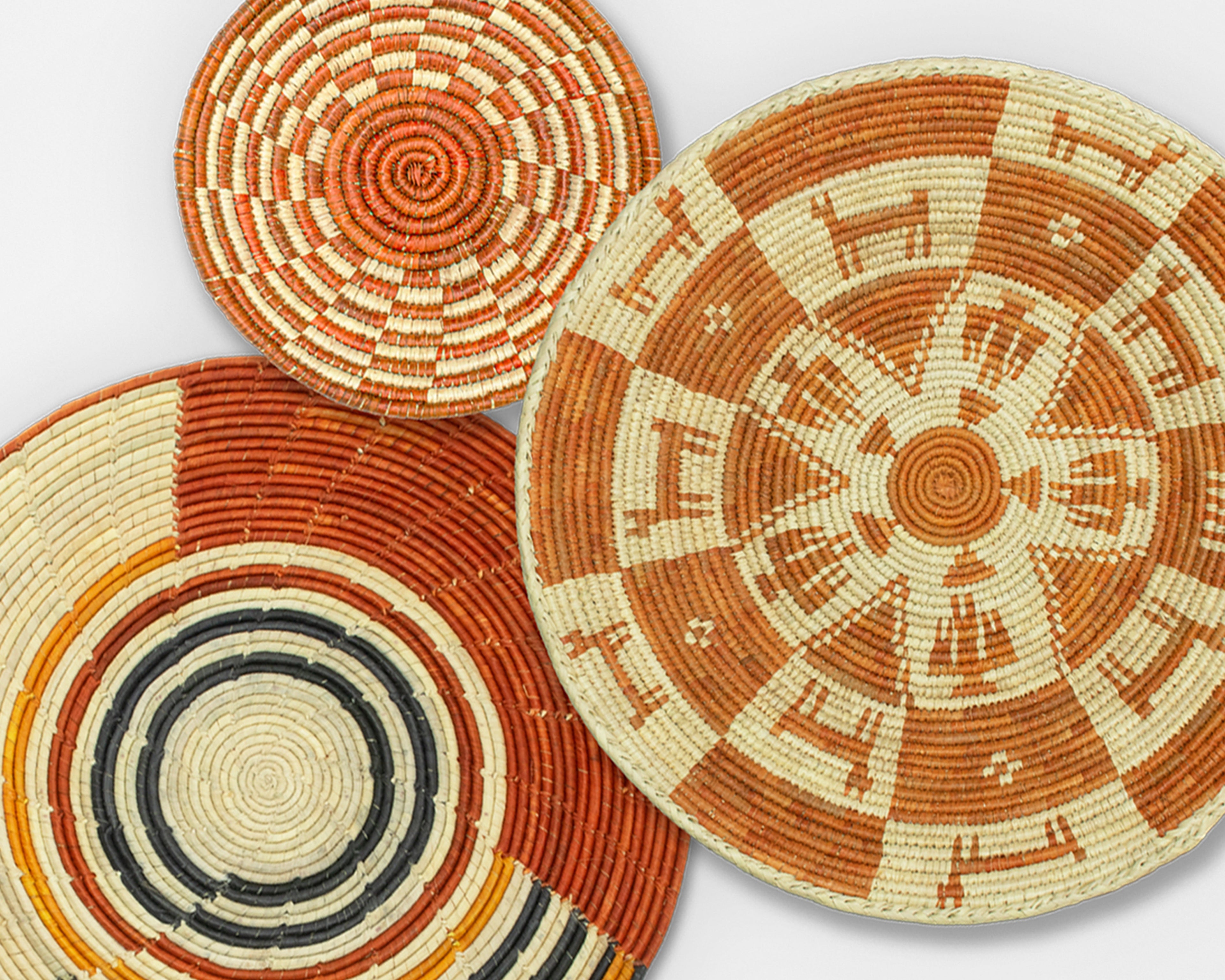 Set of 3 Handwoven wall baskets SET-208-3 N