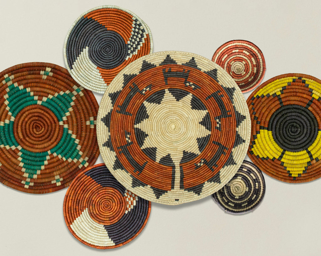 Set of 7 Handwoven wall baskets Set 312-7-N