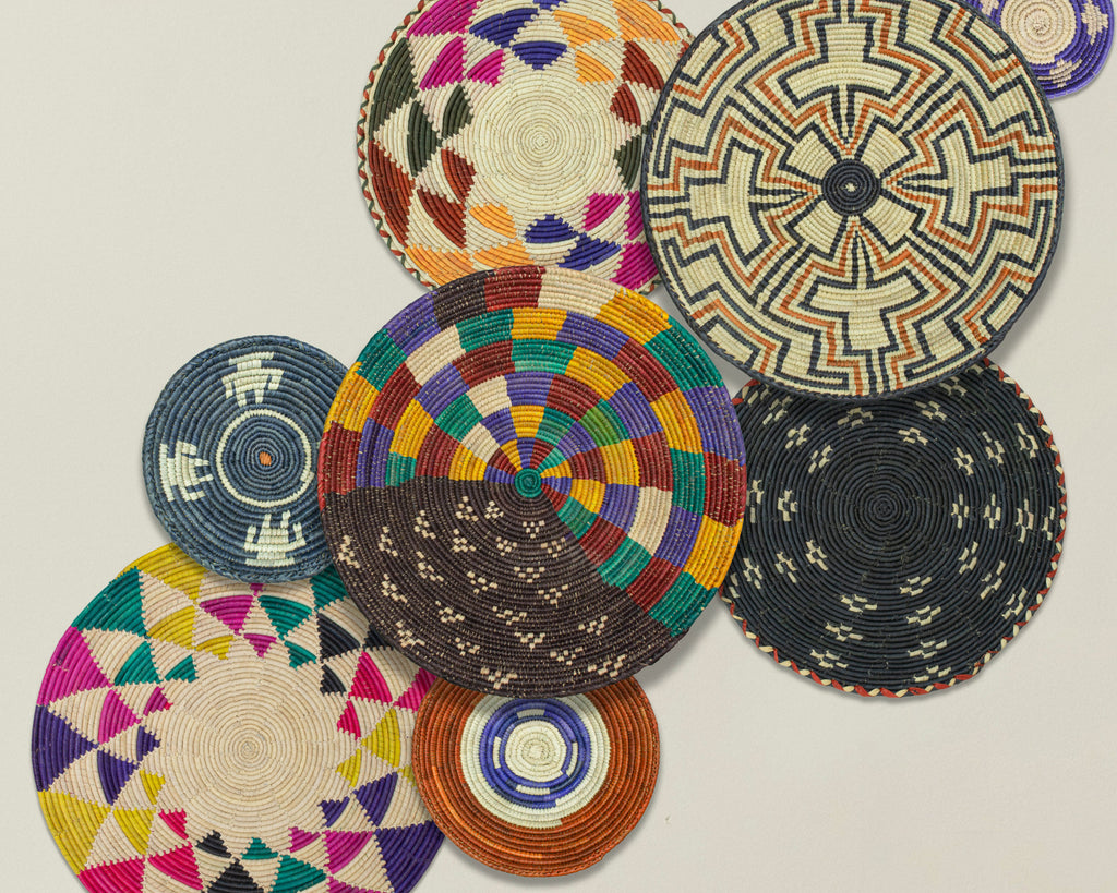 Set of 8 Handwoven wall baskets SET-348-8 N