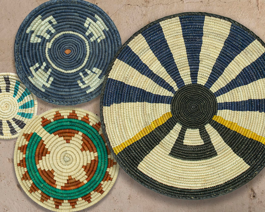 Set of 4 Handwoven wall baskets SET-236-4 N