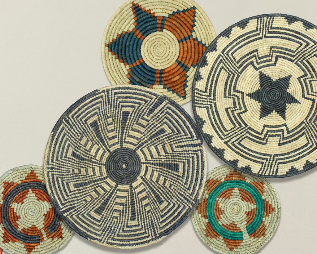 Set of 6 Handwoven wall baskets SET-294-6 N