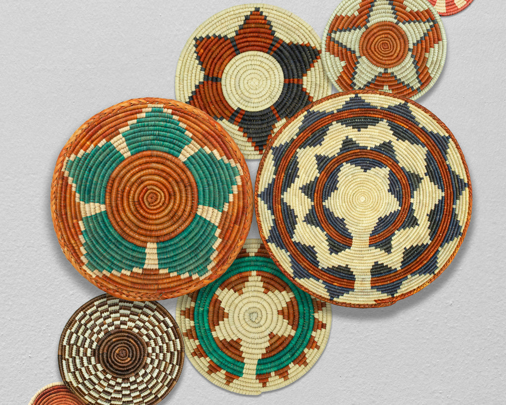 Set of 8 Handwoven wall baskets SET-337-8 N