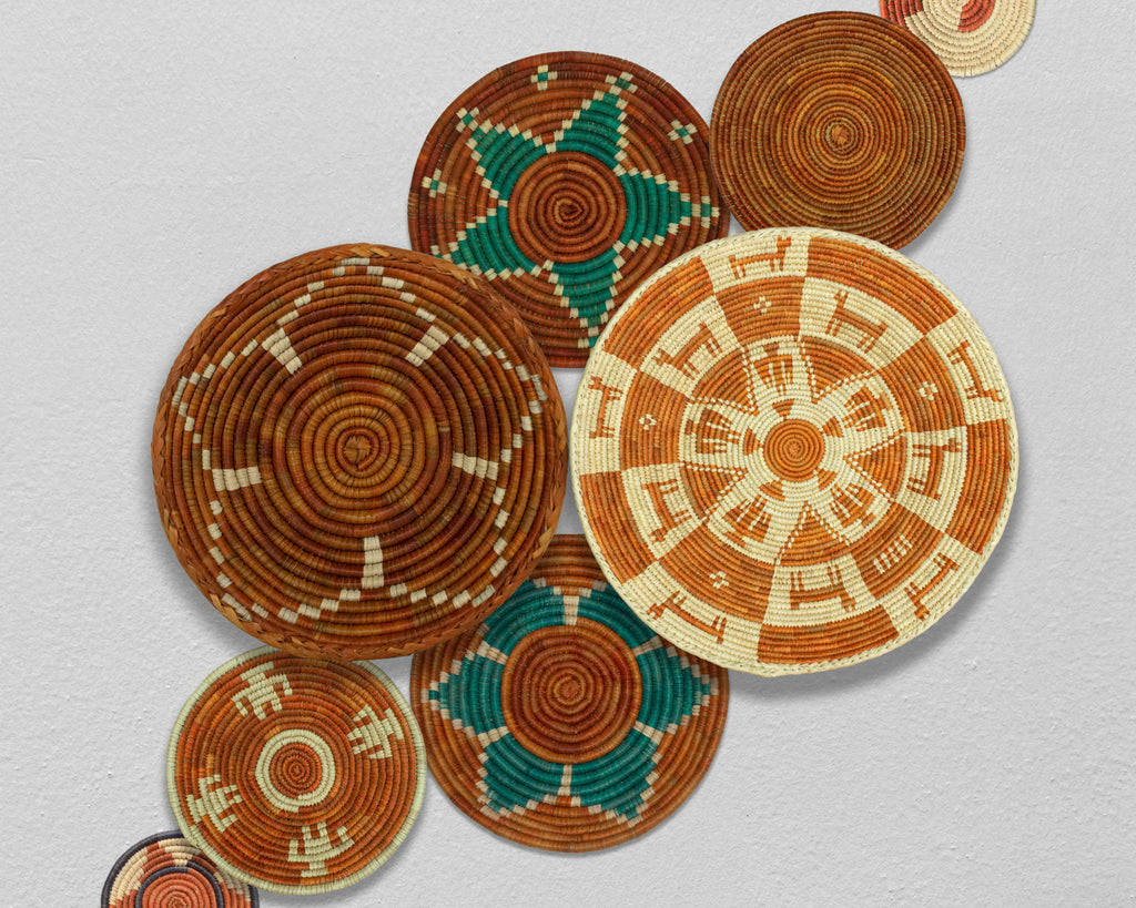 Set of 8 Handwoven wall baskets SET-338-8 N