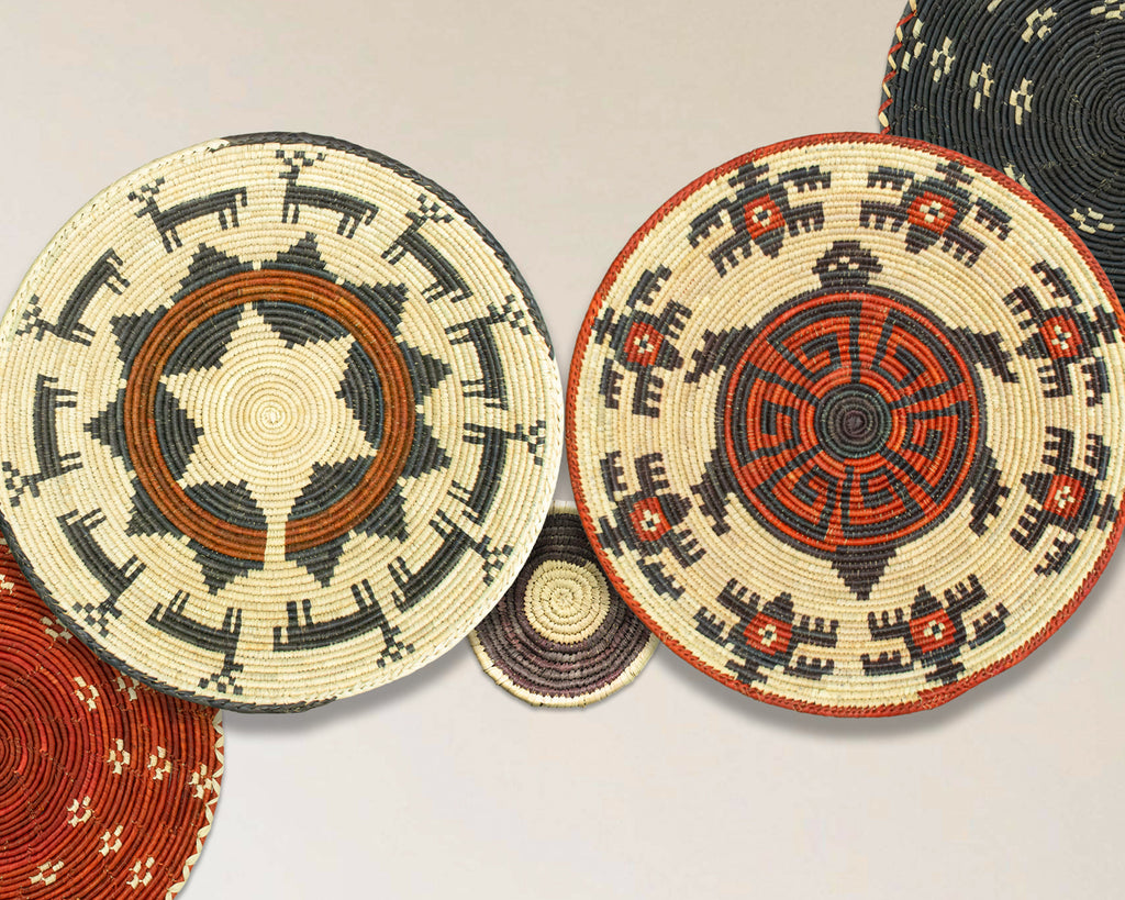 Set of 7 Handwoven wall baskets Set 314-7-N