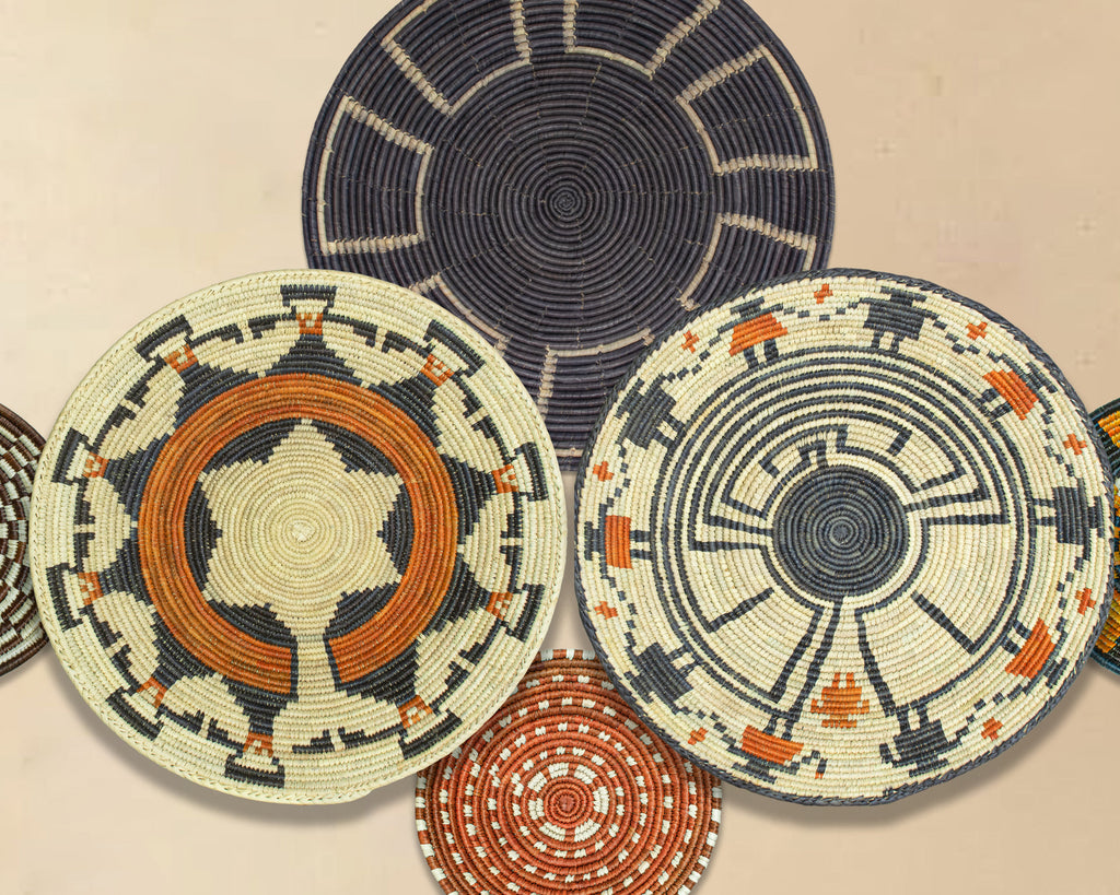 Set of 8 Handwoven wall baskets SET-360-8 N