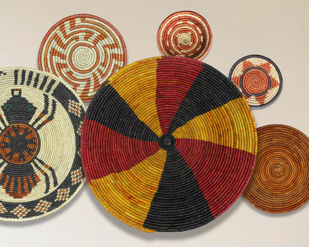 Set of 6 Handwoven wall baskets SET-375-6 N