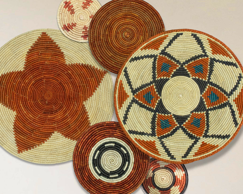 Set of 6 Handwoven wall baskets SET-379-6 N