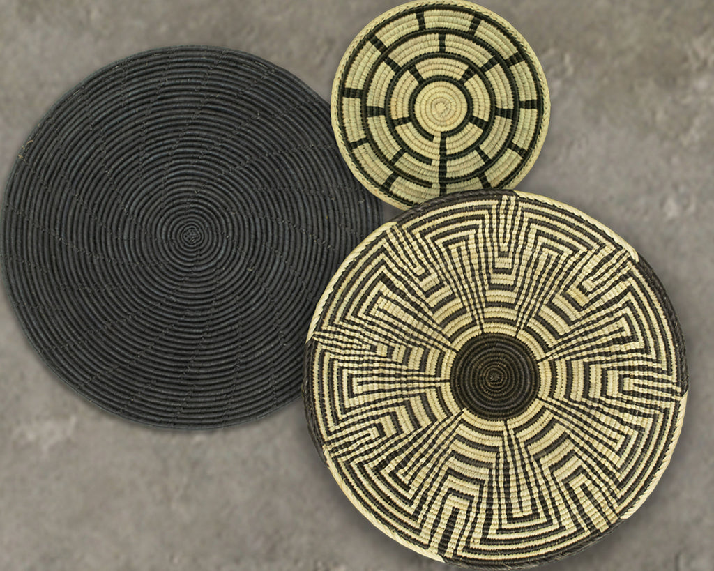 Set of 3 Handwoven wall baskets SET-207-3 N