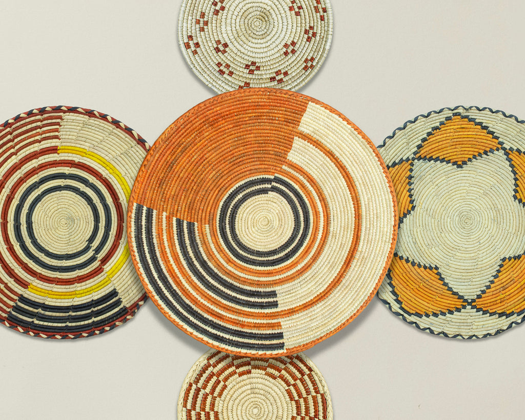 Set of 6 Handwoven wall baskets SET-374-6 N