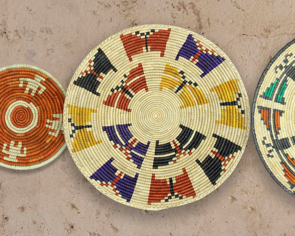 Set of 4 Handwoven wall baskets SET-227-4 N