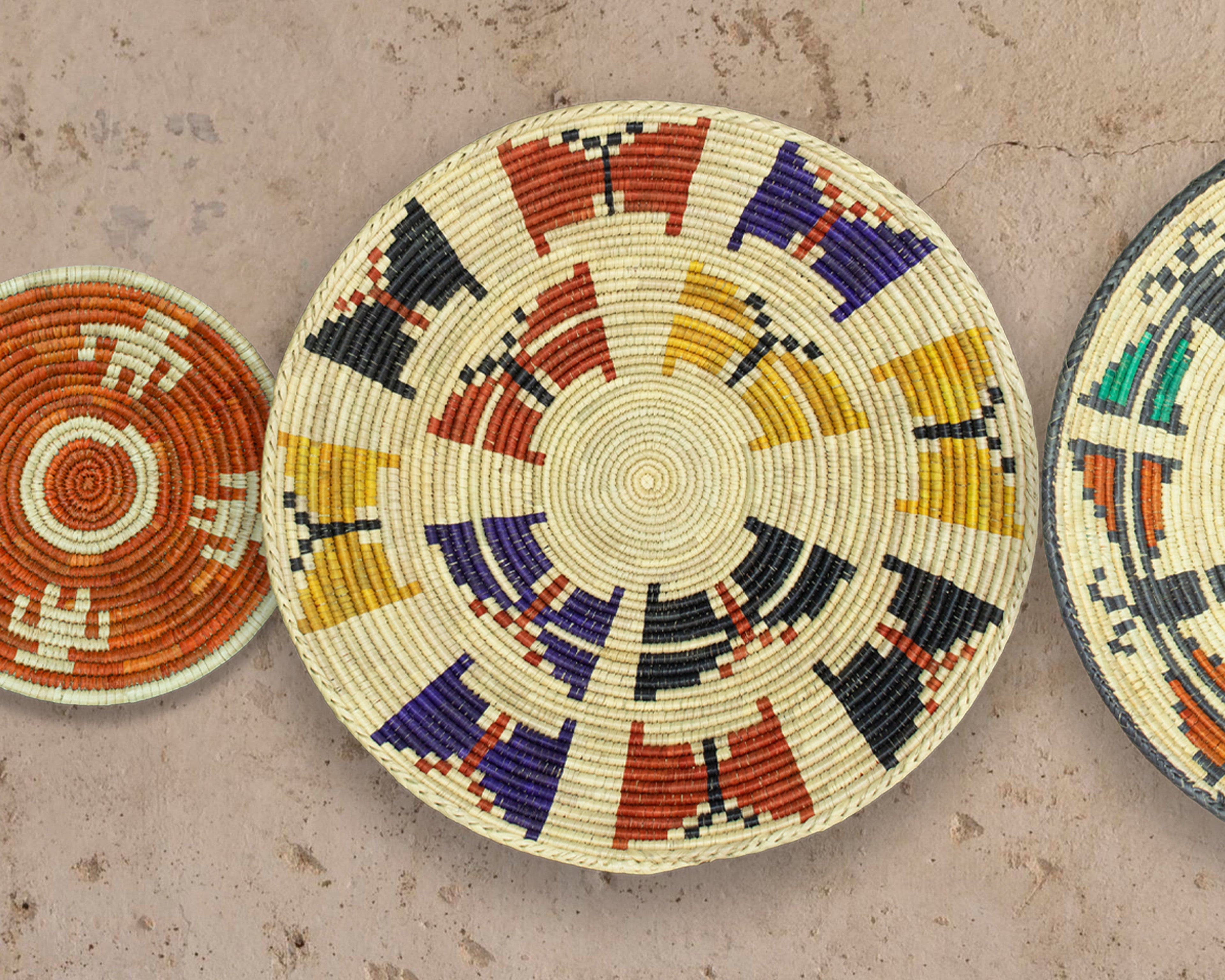 Set of 4 Handwoven wall baskets SET-227-4 N