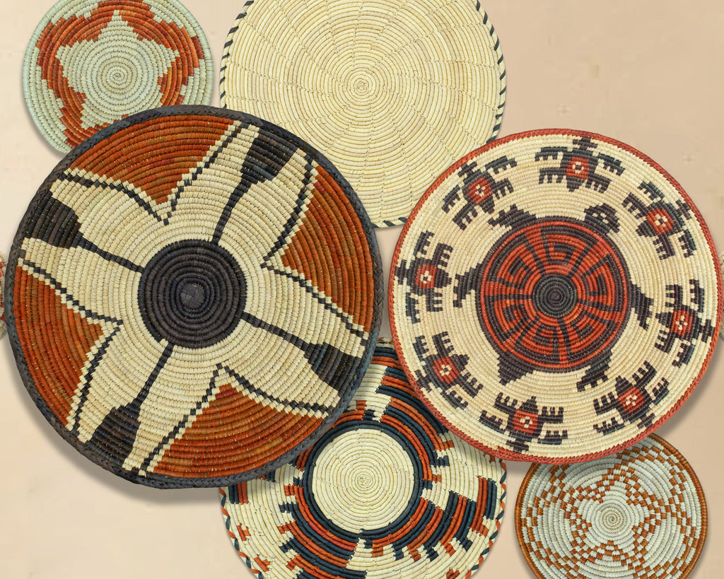 Set of 8 Handwoven wall baskets SET-358-8 N