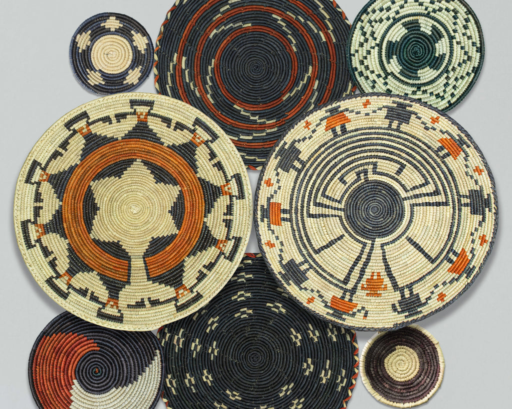 Set of 8 Handwoven wall baskets SET-247-8 N