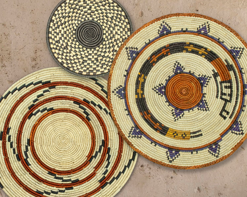 Set of 3 Handwoven wall baskets SET-209-3 N