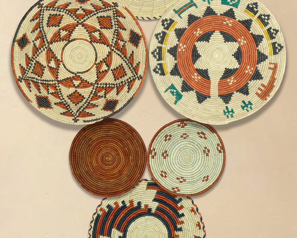 Set of 6 Handwoven wall baskets SET-383-6 N