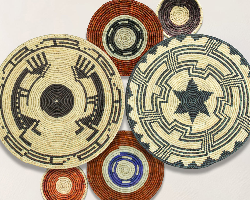 Set of 6 Handwoven wall baskets SET-284-6 N