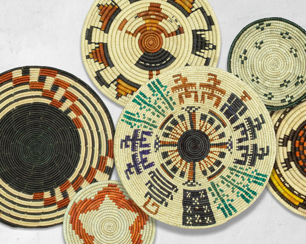 Set of 6 Handwoven wall baskets SET-279-6 N