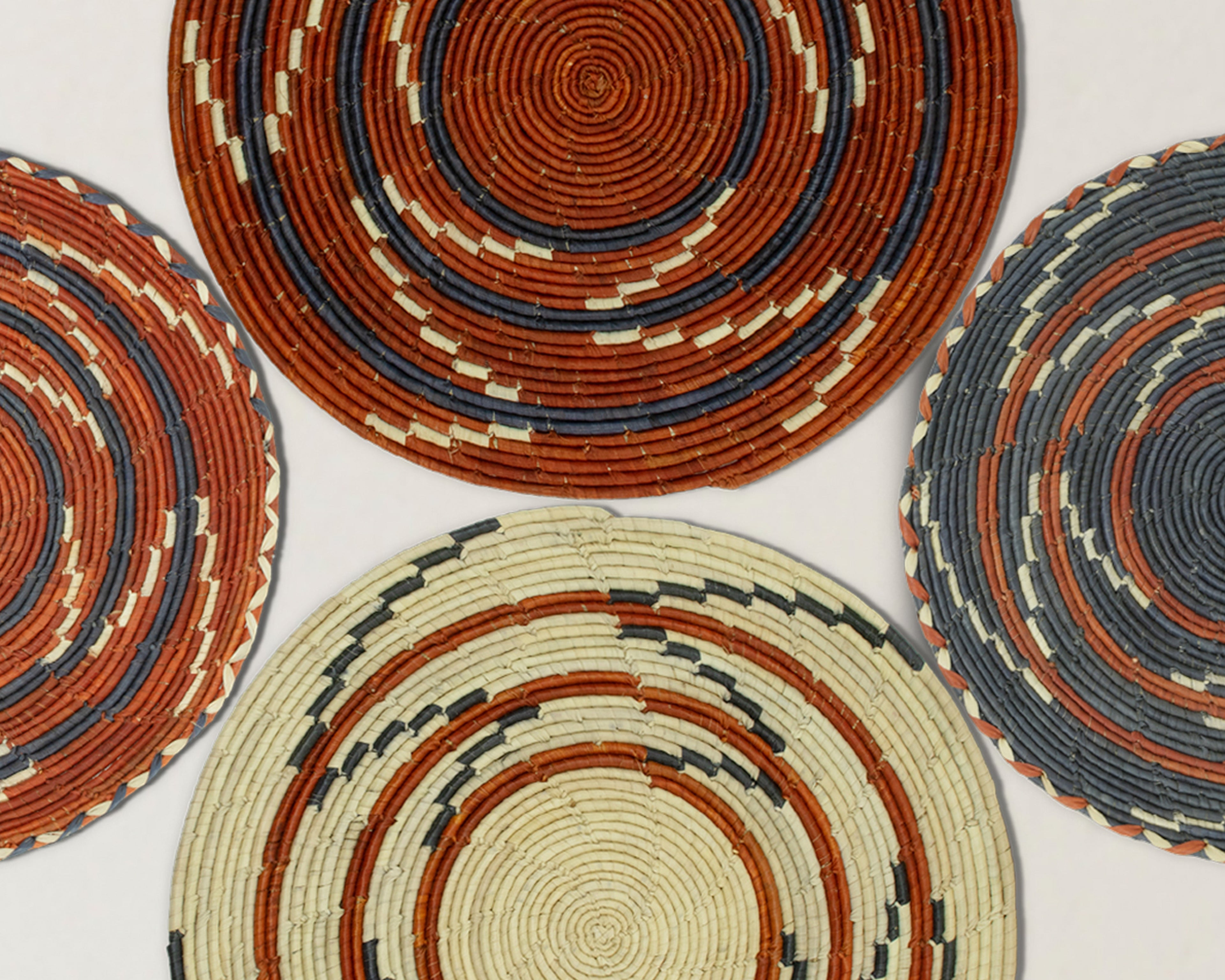 Set of 4 Handwoven wall baskets SET-228-4 N