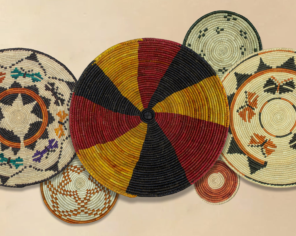 Set of 6 Handwoven wall baskets SET-298-6 N