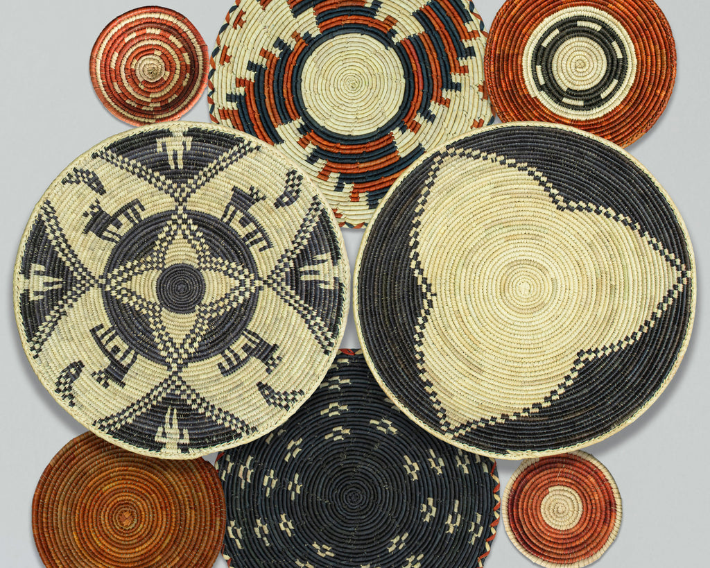 Set of 8 Handwoven wall baskets SET-249-8 N