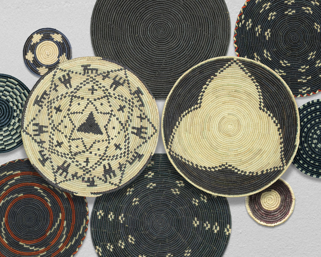 Set of 10 Handwoven wall baskets SET-410-10 N