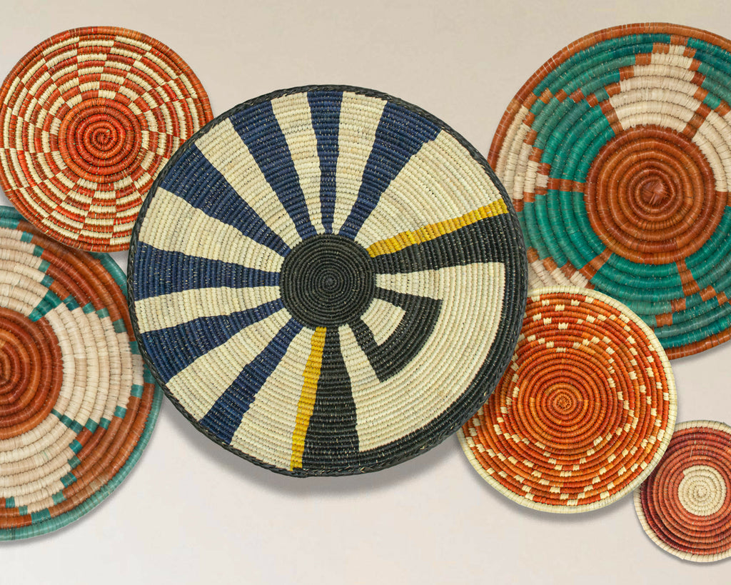 Set of 6 Handwoven wall baskets SET-392-6 N