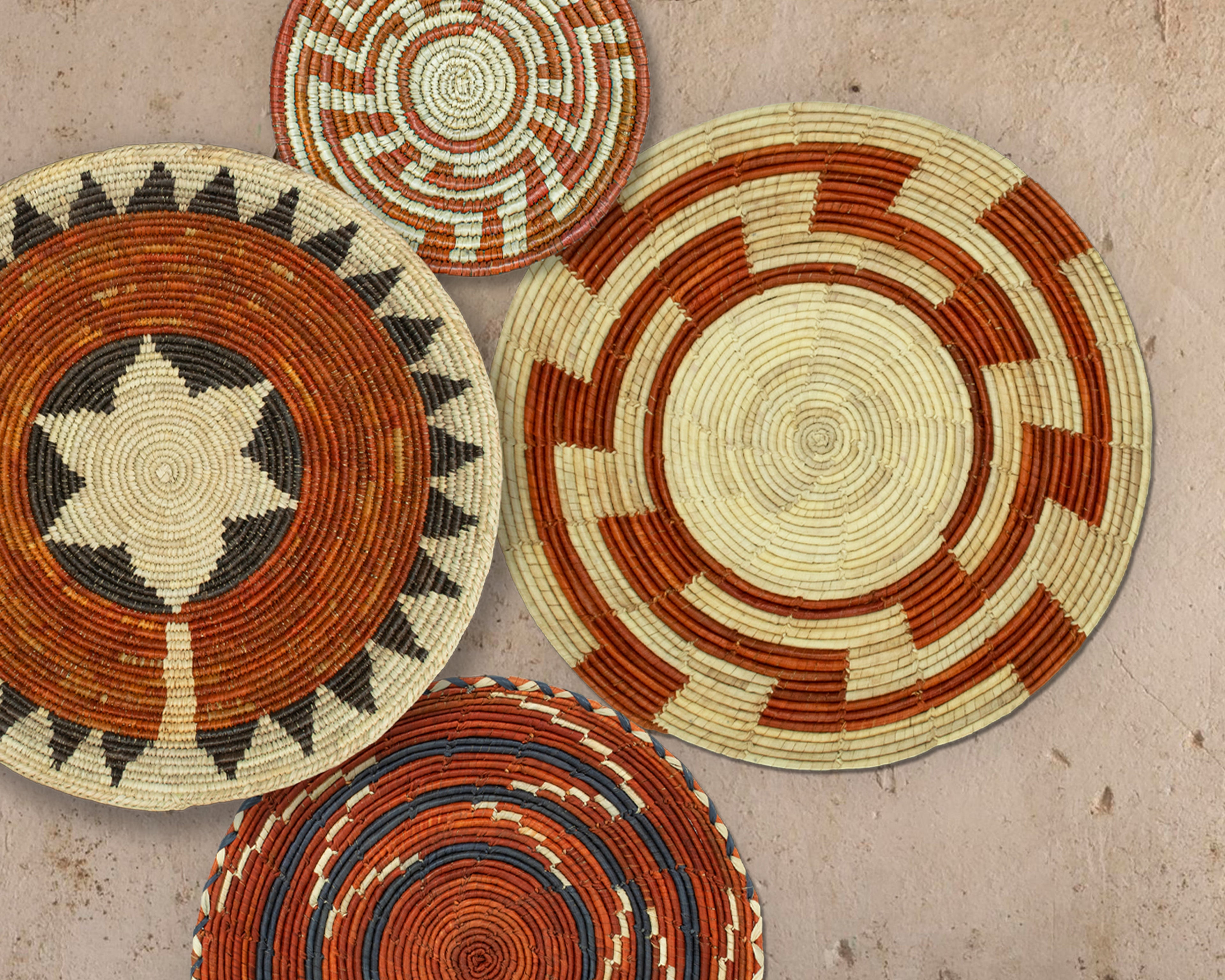 Set of 4 Handwoven wall baskets SET-226-4 N