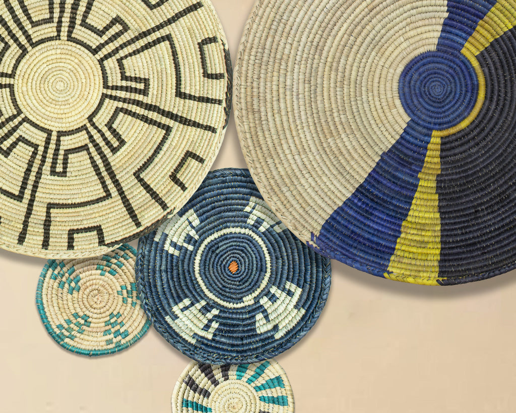 Set of 5 Handwoven wall baskets SET-69-5 N