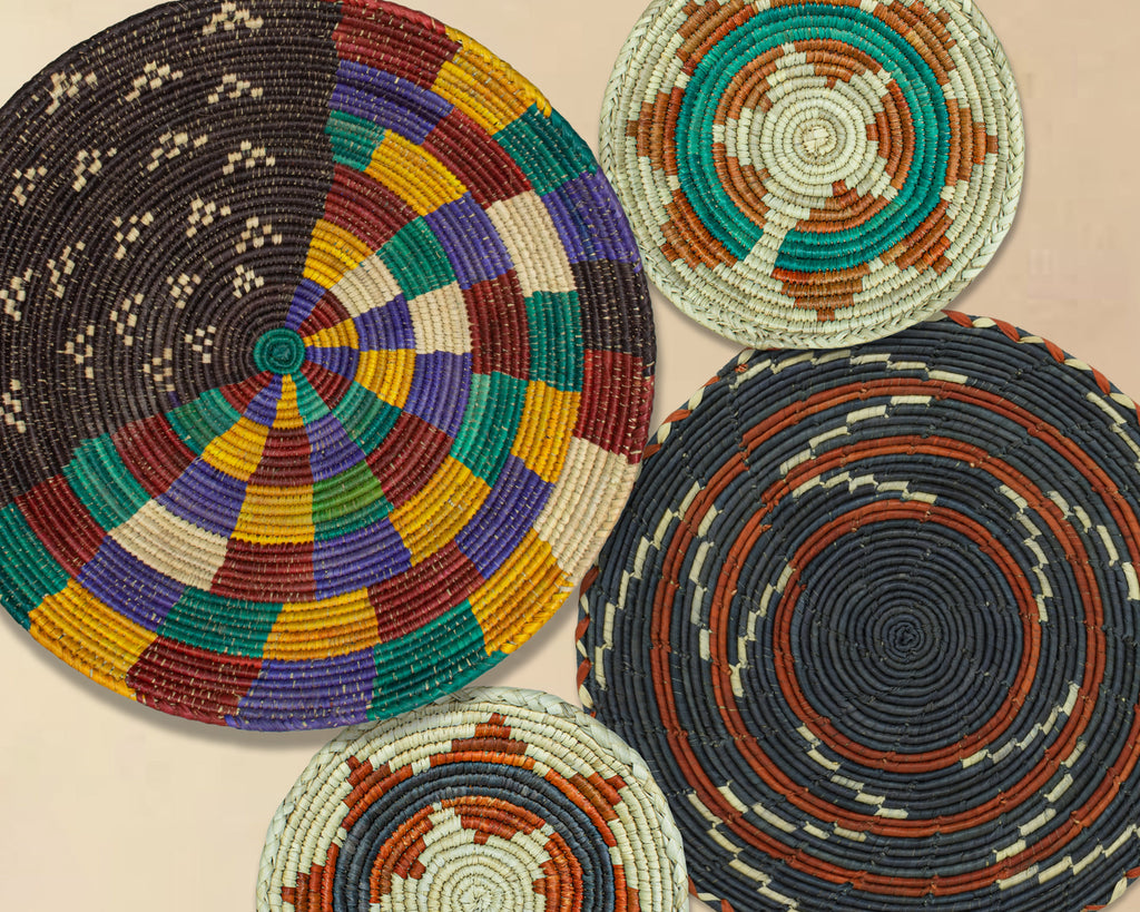 Set of 4 Handwoven wall baskets SET-238-4 N