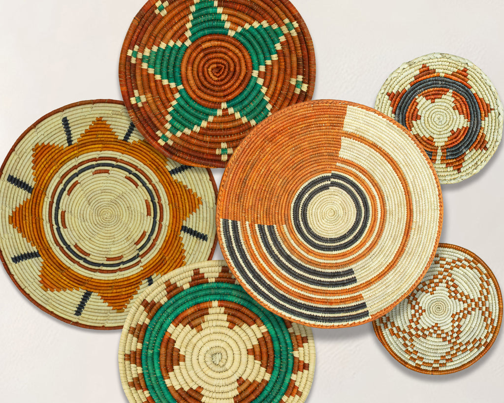 Set of 6 Handwoven wall baskets SET-277-6 N