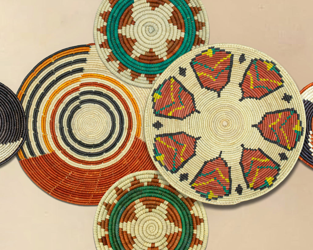 Set of 6 Handwoven wall baskets SET-281-6 N