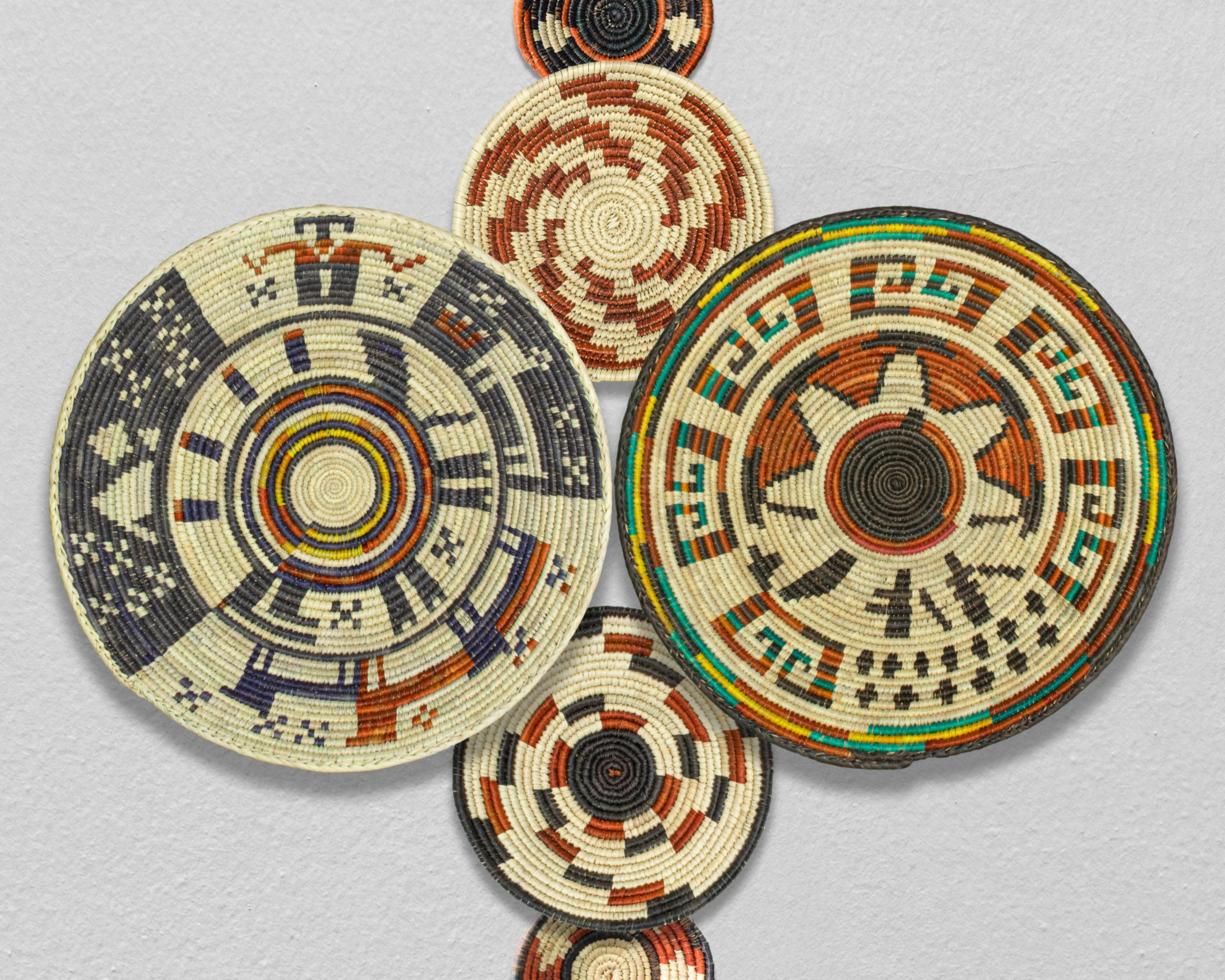 Set of 6 Handwoven wall baskets SET-283-6 N