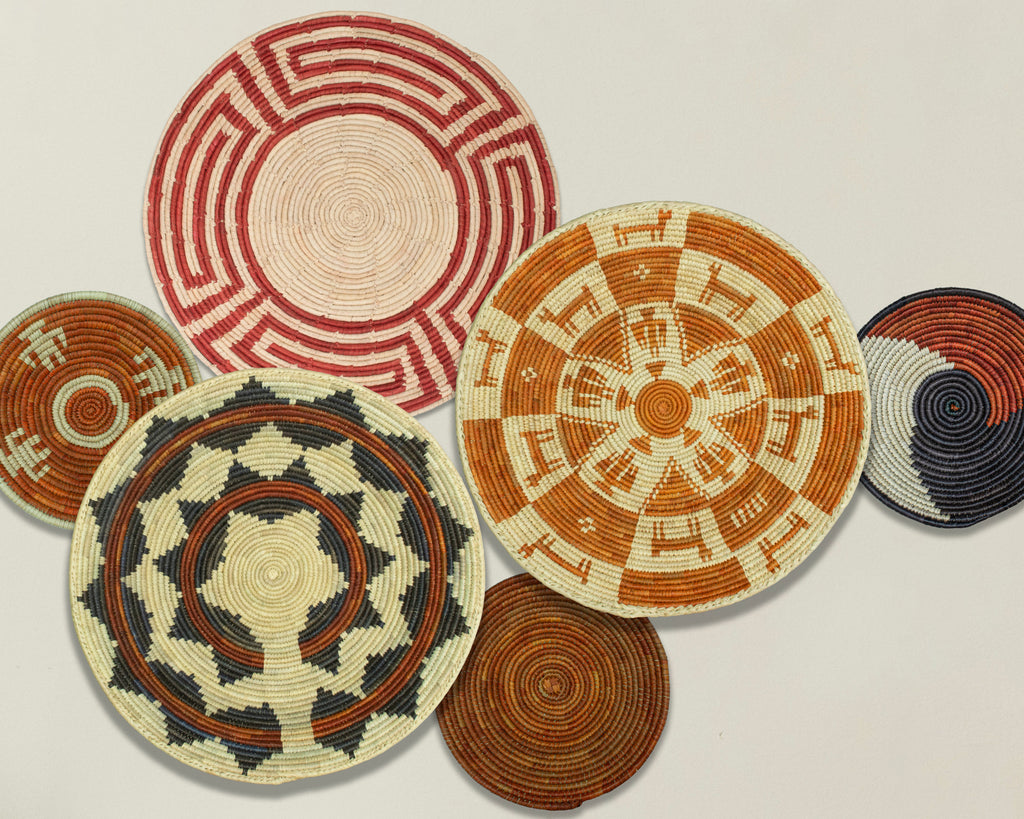 Set of 6 Handwoven wall baskets SET-291-6 N