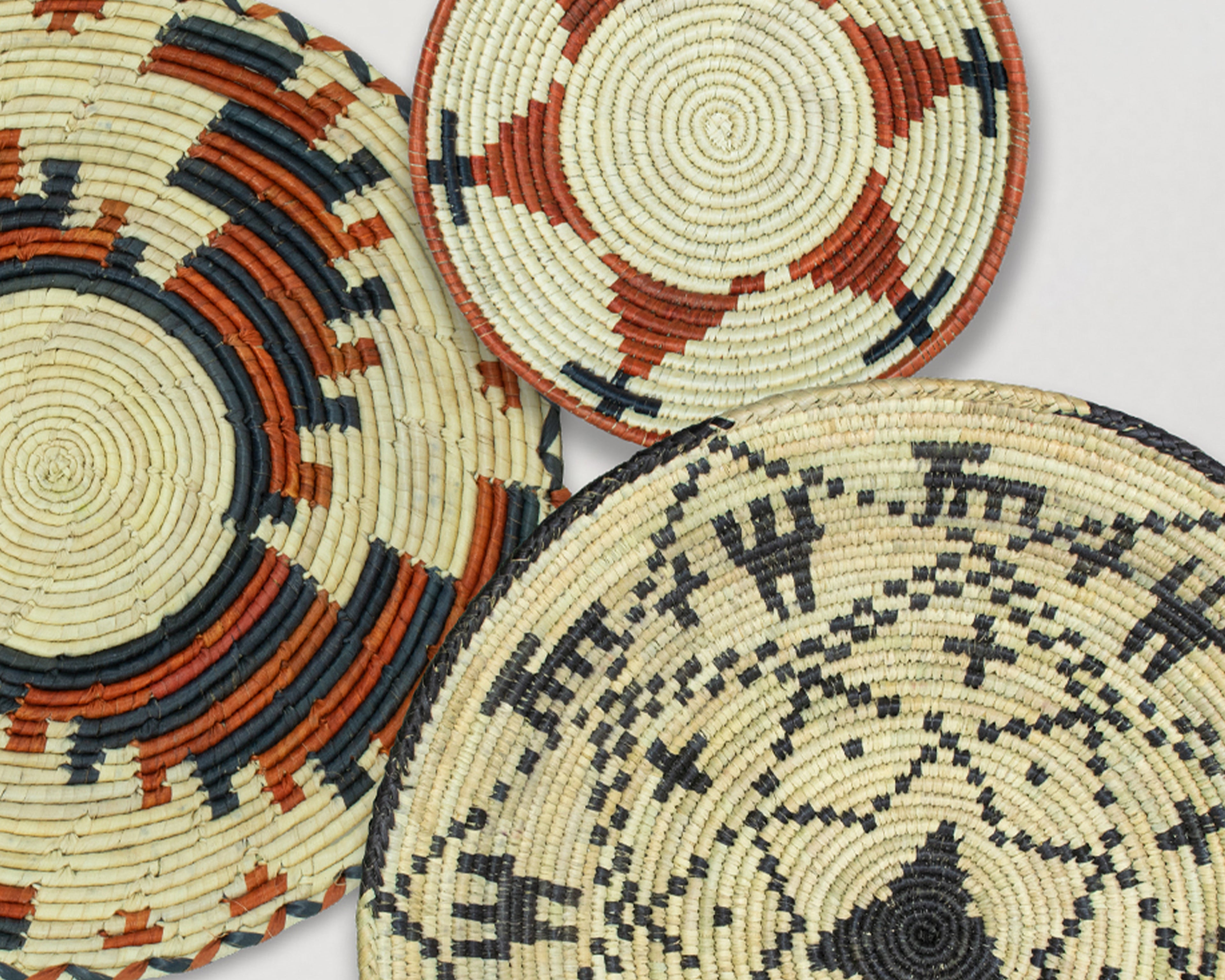 Set of 3 Handwoven wall baskets SET-212-3 N