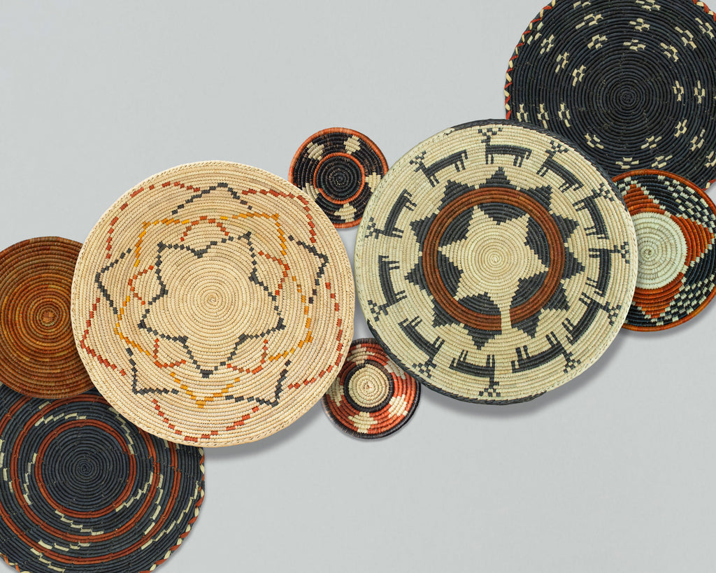 Set of 8 Handwoven wall baskets SET-251-8 N