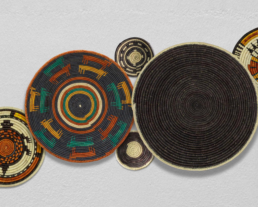 Set of 6 Handwoven wall baskets SET-299-6 N