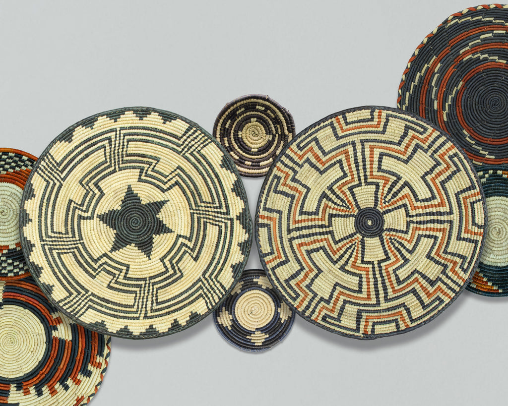 Set of 8 Handwoven wall baskets SET-254-8 N