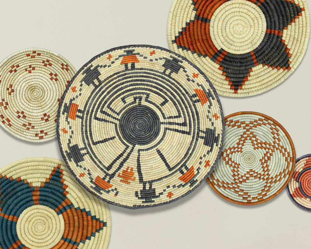 Set of 6 Handwoven wall baskets SET-389-6 N