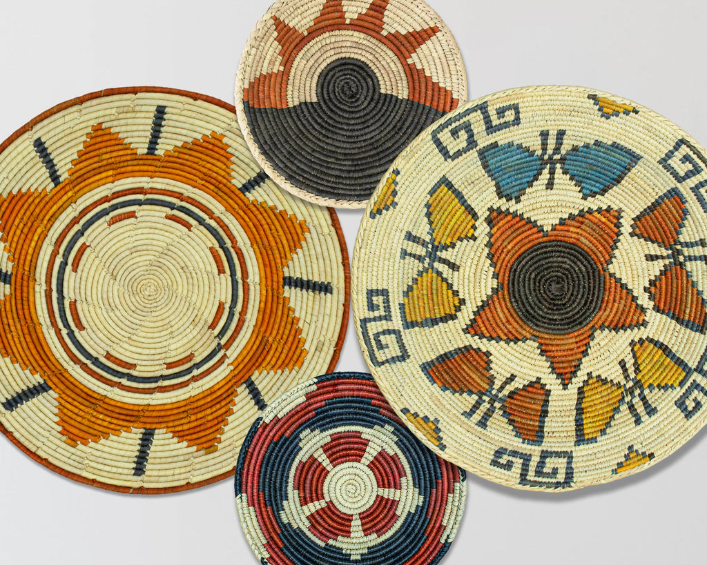 Set of 4 Handwoven wall baskets SET-237-4 N